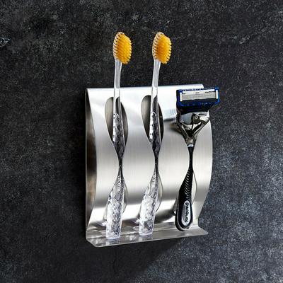 304 Stainless Steel Drill-free Siamese Drain Toothbrush Holder