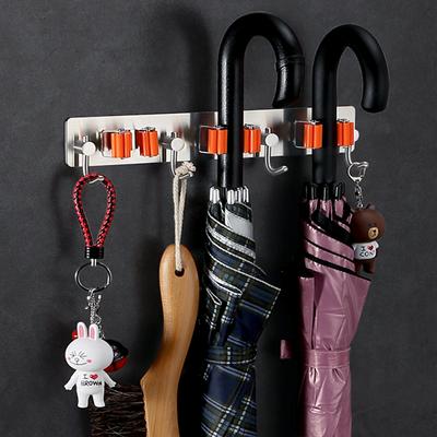 304 Strong Non-marking Adhesive Drill-free Multifunction Stainless Steel Mop Rack