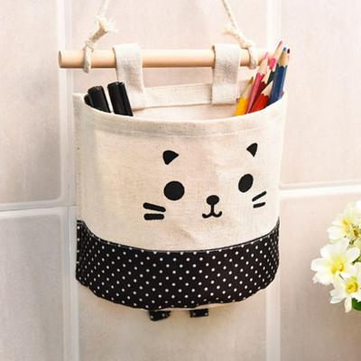 15x13.5cm Cute Animal Cartoon Cotton Linen Free Combination Back Door Wall Hanging Storage Bags Pockets Organizer 