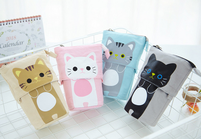 Cute Pencil Case Zipper Kawaii Cat Pencil Box School Student Stationery Trousse Scolaire Stylo