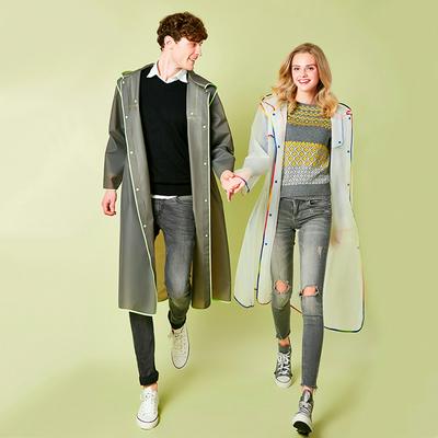 Adult Men Women Long EVA Thick Rainwear Poncho Hiking Tour Waterproof Hoodie Universal Raincoat with Hat