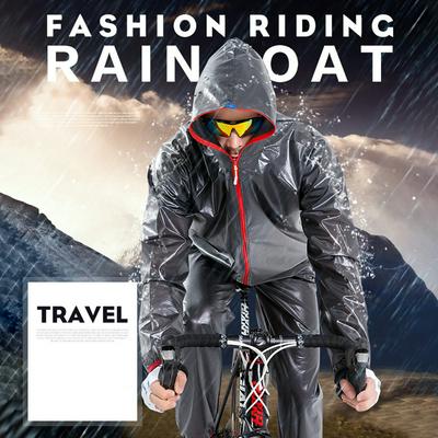 Reflective Raincoat Suit Hooded Rain Jacket Windbreaker Cycling Rain Gear