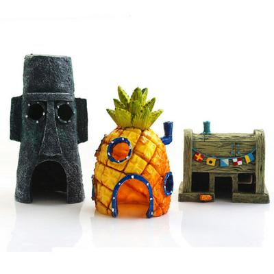 Environmental Protection Resin Fish Tank Landscaping Decoration Series SpongeBob SquarePants Shelter House
