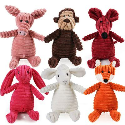 Pet Dog Toys Molar Vent Training Corduroy Monkey Pig Fun Voice Plush Toy