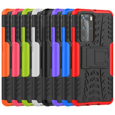 Dazzling Pattern Scratch Resistant Shockproof Hard PC +TPU Back Cover Case with Foldable Stand for HUAWEI P40 Pro