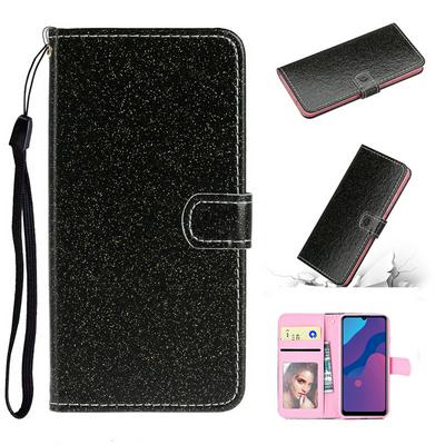 Glitter Type Side Flip Shockproof PU Leather Magnetic Adsorption Wallet Phone Case with Stand and Card Slots for HUAWEI P Smart 2020