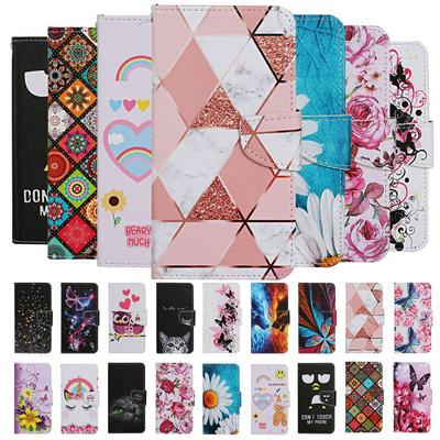 Colored Painting Wrist Strap Style Shock-Absorption Side Flip PU Leather + Soft TPU Card Slots with Magnetic Buckle and Stand Wallet Protective Case for Huawei P40 