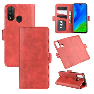 Retro Side Flip Shockproof Anti-Scratch PU Leather + Soft TPU Picture Frame Double Buckles with Stand and Card Slots Wallet Case for Huawei P Smart 2020