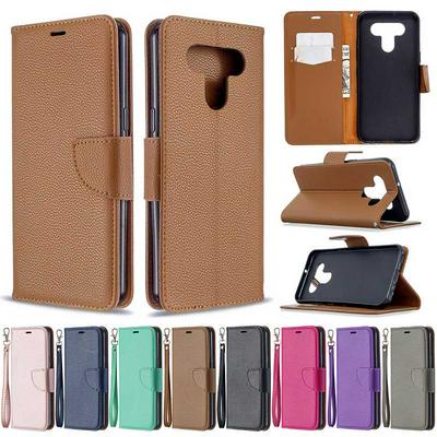 Solid Color Lychee Pattern All-round Protection PU Leather Phone Protective Case with Lanyard&Stand for HUAWEI P Smart 2020