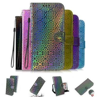 Patterned Wallet Case for Sony Xperia 10, Shiny Gradient Phone Cover with Hidden Kickstand