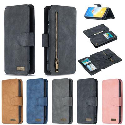 Frosted Zipper Wallet BF07 Type Detachable Scratch Resistant PU Leather Phone Case for HUAWEI P40 Pro