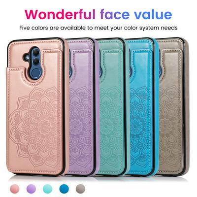 Double Buckle Mandala Magnetic Clasp Multifunctional Shockproof PU Leather Wallet Phone case with Card Slot for HUAWEI P40 Pro
