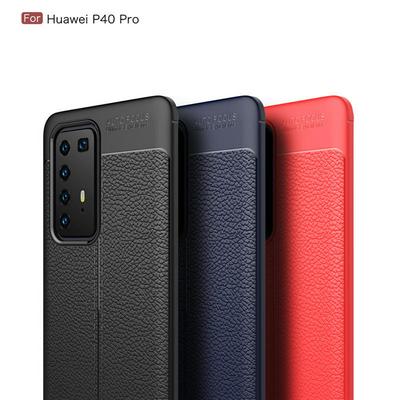 Litchi Pattern Shockproof Slim Soft TPU Back Cover Case for Huawei P40 Pro