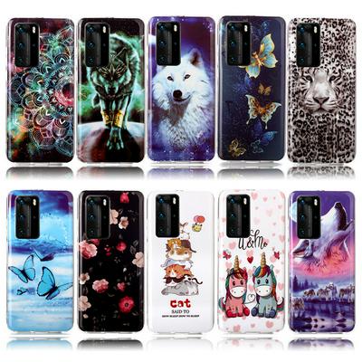 Luminous Colored Painting Shockproof Anti-Scratch Soft TPU Back Cover Case for Huawei P40 Pro