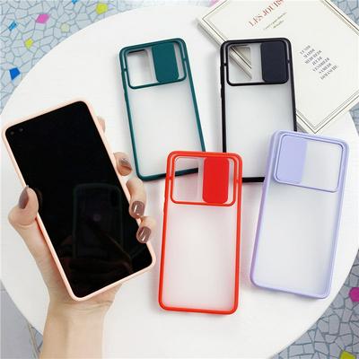 Frosted Shockptoof 2 in 1 Translucent Hard PC + Soft TPU with Sliding Window Camera Protection Back Cover Case for Huawei P40 