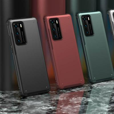 2 in 1 Detachable Solid Color Frosted Anti-Fingerprint Hard PC Back + Soft TPU Frame Back Cover Case for Huawei P40 Pro+
