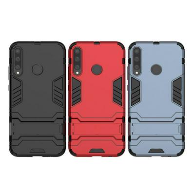 Iron Man 2 in 1 Detachable Shockproof Anti-Scratch Soft TPU + Hard PC with Kickstand Back Cover Case for Huawei P40 Lite E