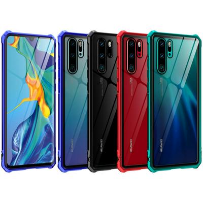 Ultra Slim Shockproof Anti-Scratch Tempered Glass Back + Metal Frame Back Cover Case for Huawei P30 Pro