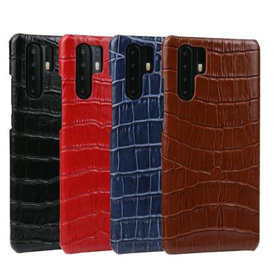 Crocodile Pattern Anti-Drop Anti-Scratch Genuine Leather Coated Hard PC Back Cover Protective Case for Huawei P30 Pro