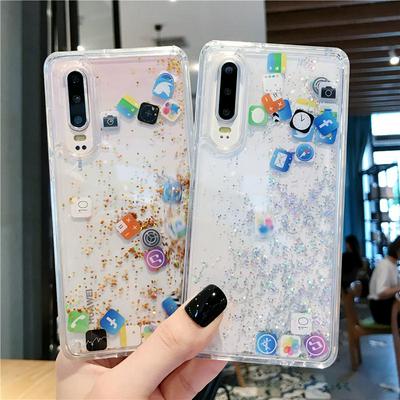 APP iCon Liquid Quicksand TPU Back Cover Shockproof Protective Case for Huawei P30 Pro 