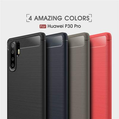 Brushed Shockproof Non-Slip Anti-Fingerprint Soft TPU Back Cover Protective Case for Huawei P30 Pro