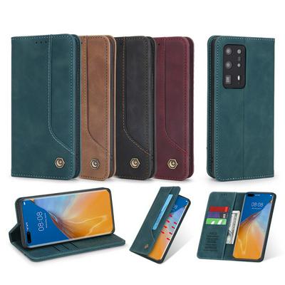 Retro Classic Strong Magnetic Type Shockproof PU Leather Wallet Phone Case for HUAWEI P40 Pro+