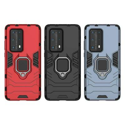 Black Panther 2 in 1 Detachable Magnetic Attraction Shockproof with Stand Hard PC + Soft TPU Back Cover Case for Huawei P40 Pro+