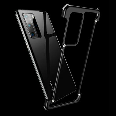 OATSBASF Three-Stage Splicing Design Four Corners Silicone Airbag Anti-Drop Metal Bumper Protective Case for Huawei P40 