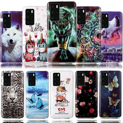 Luminous Colored Painting Shockproof Anti-Scratch Soft TPU Back Cover Case for Huawei P40