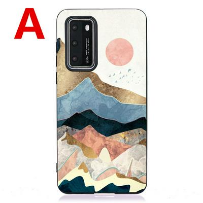 Black Background Pattern Scratch Resistant Soft TPU Back Cover Phone Case for HUAWEI P40