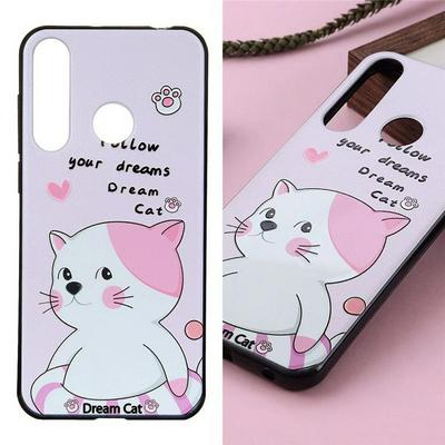 Colored Painting Happy Cat Bear Animal Pattern Soft TPU Back Cover Case for Motorola Moto E6 Plus
