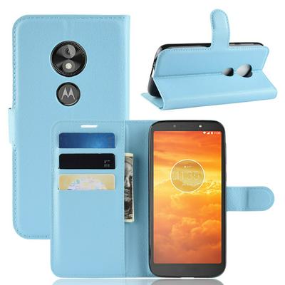 Lichee Pattern Side Flip Wallet Style PU Leather + Soft TPU Card Holder with Stand and Magnetic Buckle Case for Motorola Moto E5 Play Go 