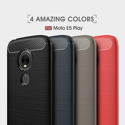 Carbon Fiber Pattern Brushed Shockproof Soft TPU Back Cover Case for Motorola Moto E5 Play