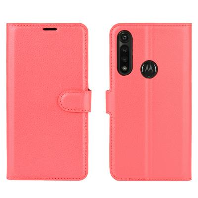 Solid Color Pattern Open Left and Right Scratch Resistant PU Leather Phone Cover with Stand and Card Slots for Motorola Moto G Power