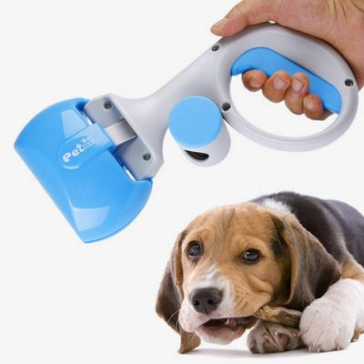 Handheld Portable Pet Gun Shape Picking up Excrement Tool with Garbage Bag