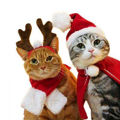 Pet Christmas Transformation Clothes Hat Headgear Scarf  New Year Cloak Christmas Decoration Accessories for Cat and Dog