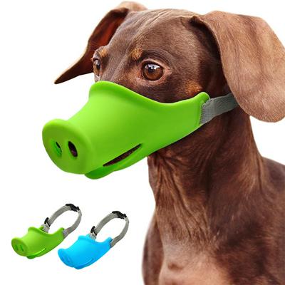 Silicone Dog Muzzle Cute Pig Nose Shaped Mouth Cover for Samll Dogs