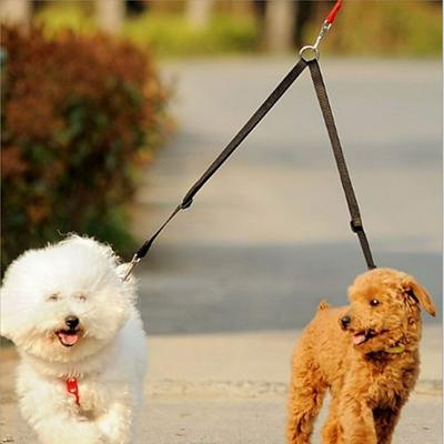 Pet One Tow Two Double-head Traction Rope Pure Nylon Pull Strap for Dogs 