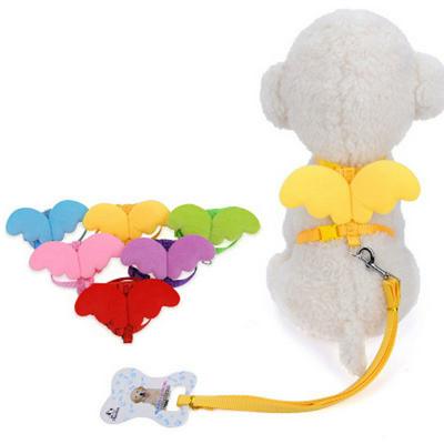 Cute Angel Wings Candy Colors Pet Leash Adjustable Vest Style Breast Strap for Small and Medium Dogs