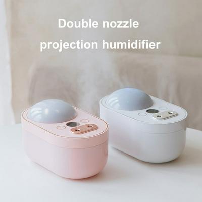 New USB Rechargeable Dual Spray Nozzle Projection Humidifier Children's Indoor Large-capacity Household Mute Air Purifier 