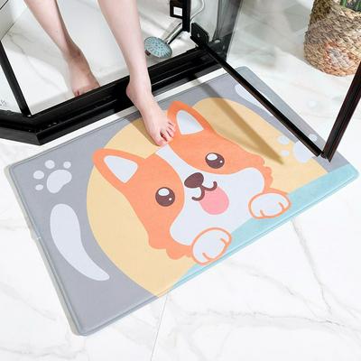 Cartoon Cute Dog Pattern Thickened Fallei Household Bedroom Bathroom Door Water Absorption Non-Slip Foot Pad Door Mat
