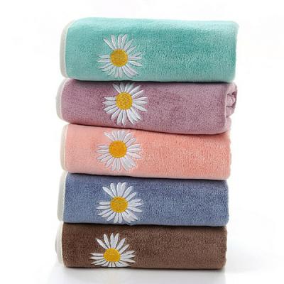 Thicken Youth Sent Microfiber Dry Hair Towel Small Daisy Washcloth Household Couple Absorbent Large Bath Towels