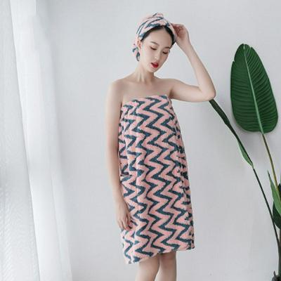 3-piece Set Wearable Tube Top Bath Skirt +Hair Dryer Cap+ Hair Tie Absorbent Beauty Salon Bathrobe for Women