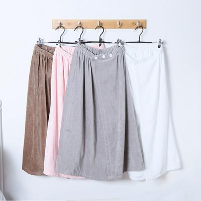 Women's 100% Cotton Bath Wraps Absorbent Soft Drying Bathrobe with 3 Snap Buttons