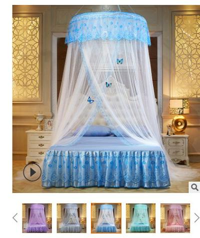 Round Small Flower Dome Bed Canopy Mesh Princess Mesh from Mosquito Palace Ceiling Round Floor Mesh 