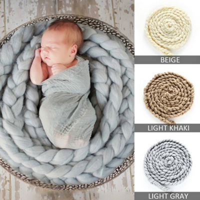 Rough Plait Bread Photographic Baby Props Hand-woven Newborn Baby Blanket Stuffed Photography Braid Wool Carpet Infant Mat
