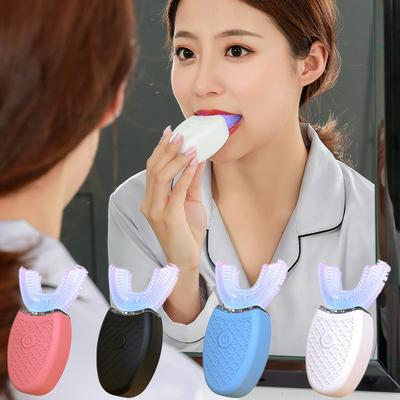 U-Type Silicone 4 Modes Washable Adult Children Blue Cold Light USB Charging Oral Teeth Whitening Intelligent Automatic Sonic Toothbrush 