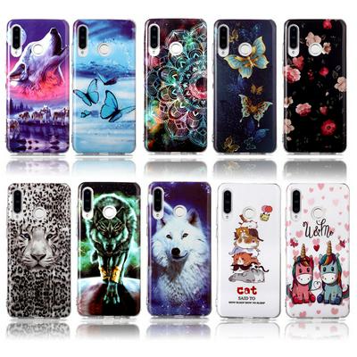 Luminous Colored Painting Shockproof Anti-Scratch Soft TPU Back Cover Case for Huawei P30 Lite