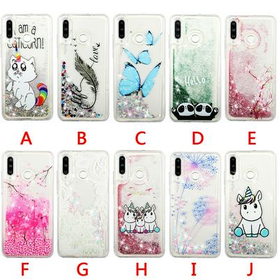 Colored Painting Cat Flamingo Butterfly Dandelion Bling Quicksand Glitter Powder Soft TPU Back Cover Case for Huawei P30 Lite