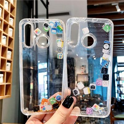 APP iCon Liquid Quicksand TPU Back Cover Shockproof Protective Case for Huawei P30 Lite